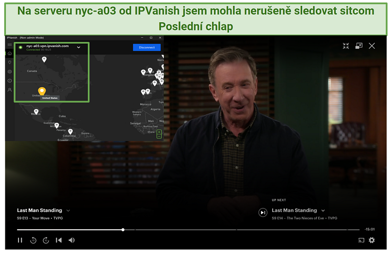 IPVanish's New York server unblocking Last Man Standing on Hulu