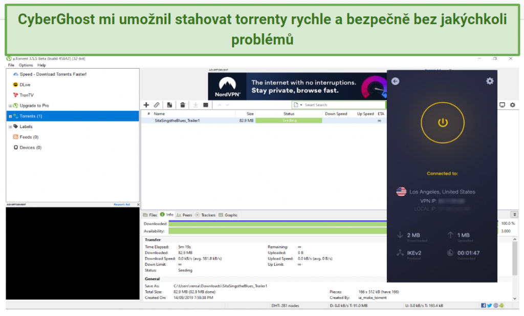 Graphic showing CyberGhost with uTorrent