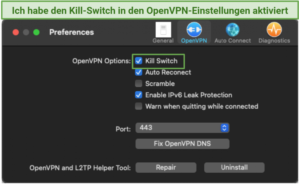 Graphic showing IPVanish and kill switch