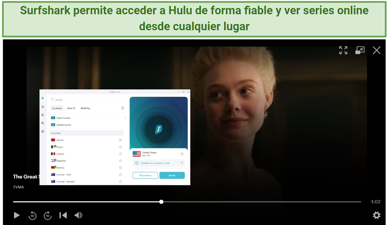 Image showing Hulu series streaming after connecting to Surfshark