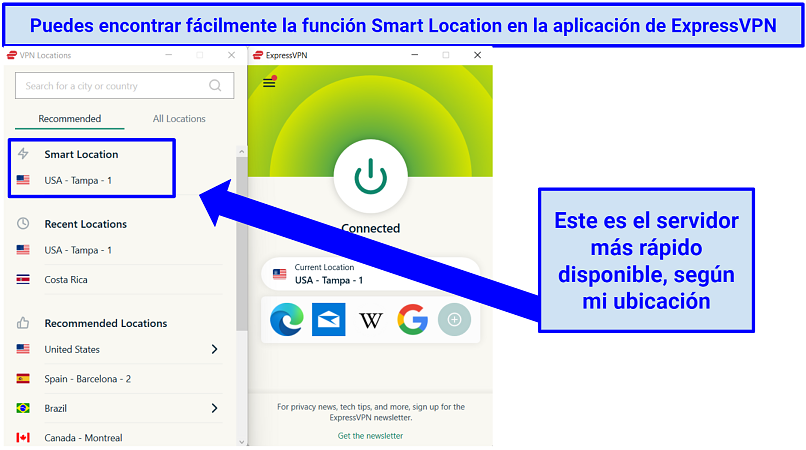 Instructions on how to use ExpressVPN's Smart Location feature