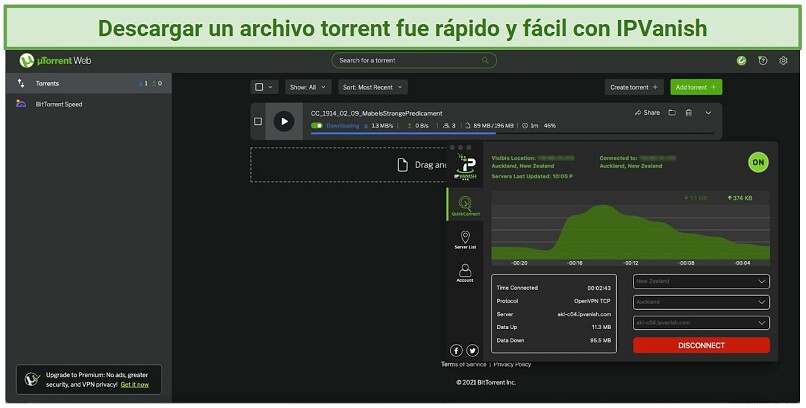 Graphic showing IPVanish and utorrent