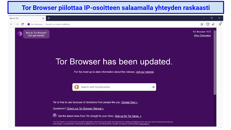 Graphic showing Tor browser