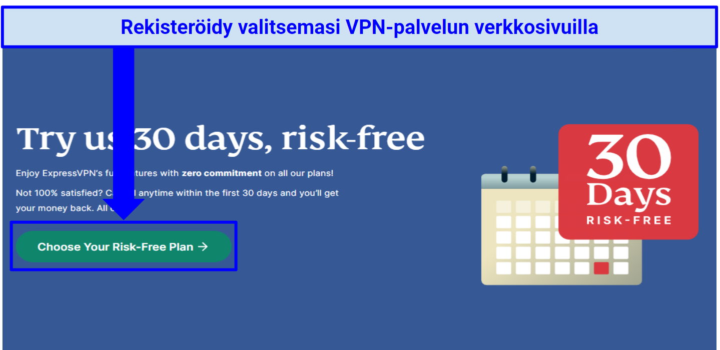 Screenshot of ExpressVPN's website sign-up