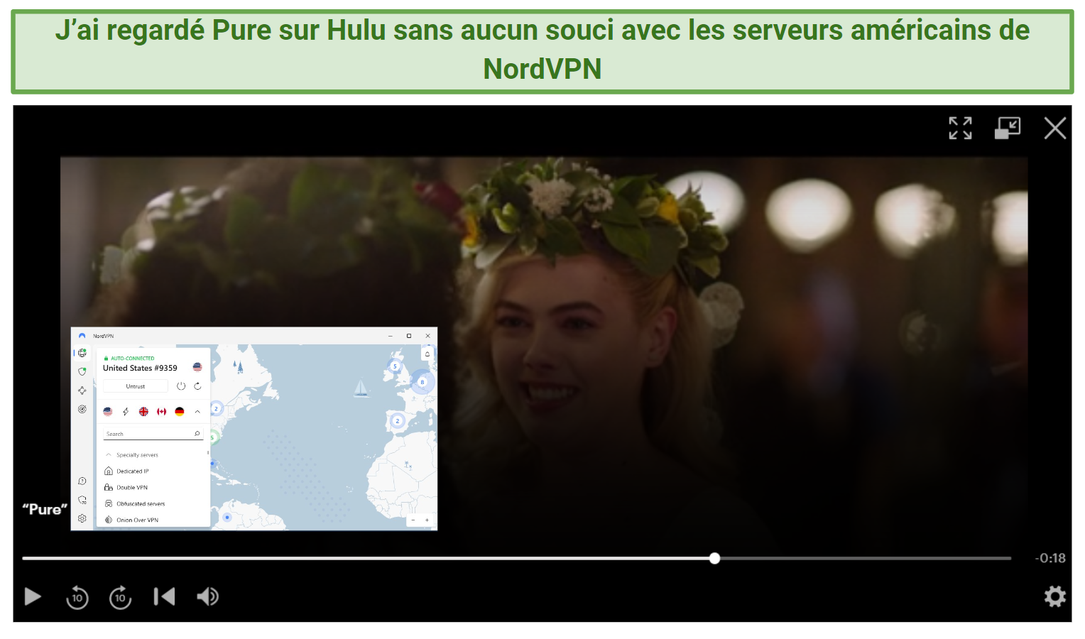 Image showing US series streaming on Hulu with NordVPN