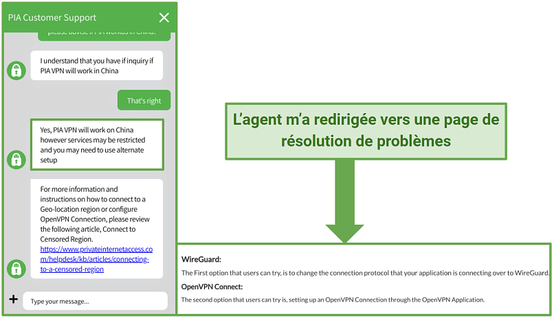PIA's customer support agent confirmed that it will work in China