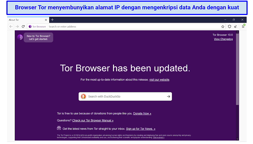 Graphic showing Tor browser