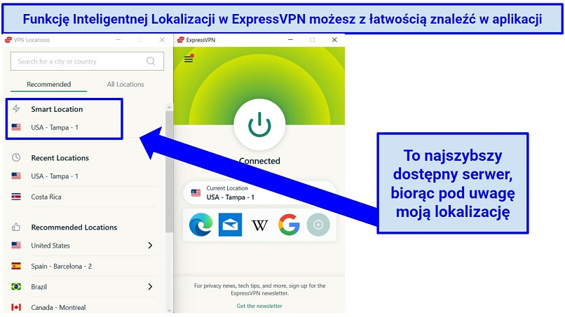 Instructions on how to use ExpressVPN's Smart Location feature