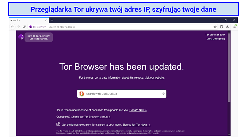 Graphic showing Tor browser