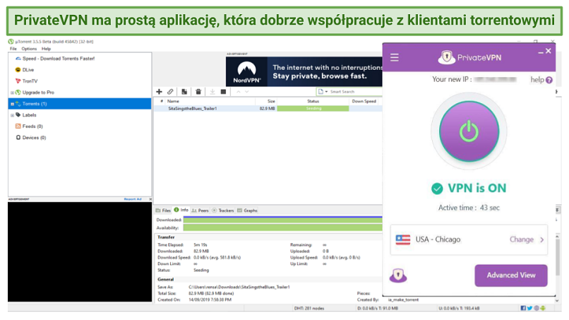 Graphic showing PrivateVPN with uTorrent