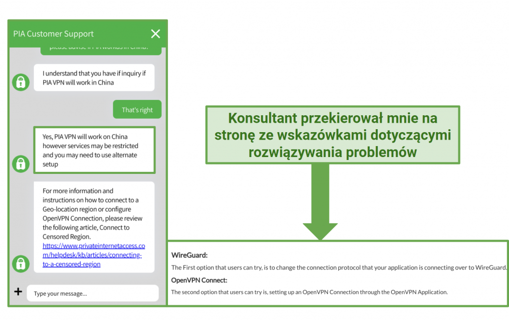 PIA's customer support agent confirmed that it will work in China