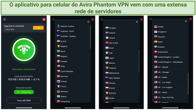 Screenshot of Avira's mobile app