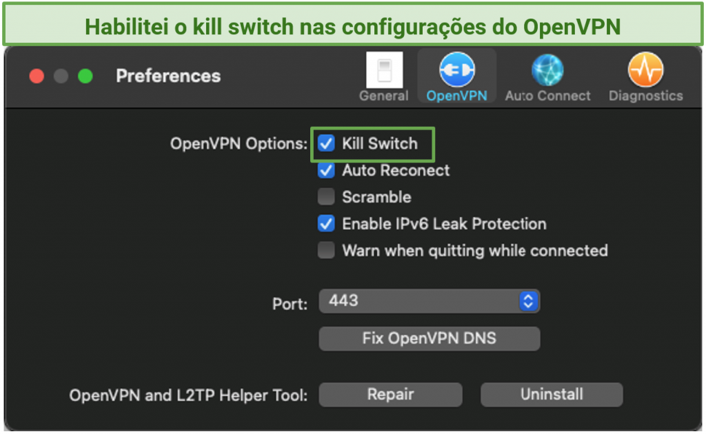 Graphic showing IPVanish and kill switch