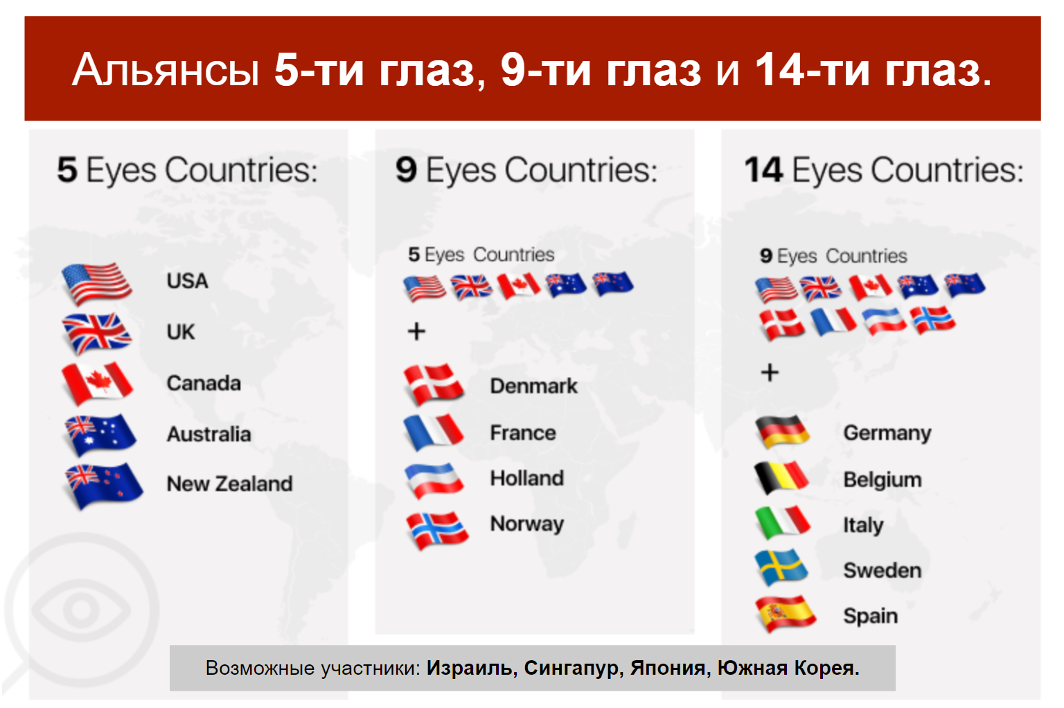 Infographic 5, 9, and 14 eyes