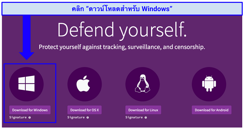 Screenshot of the Tor official website, where its software can be downloaded for various devices and browsers