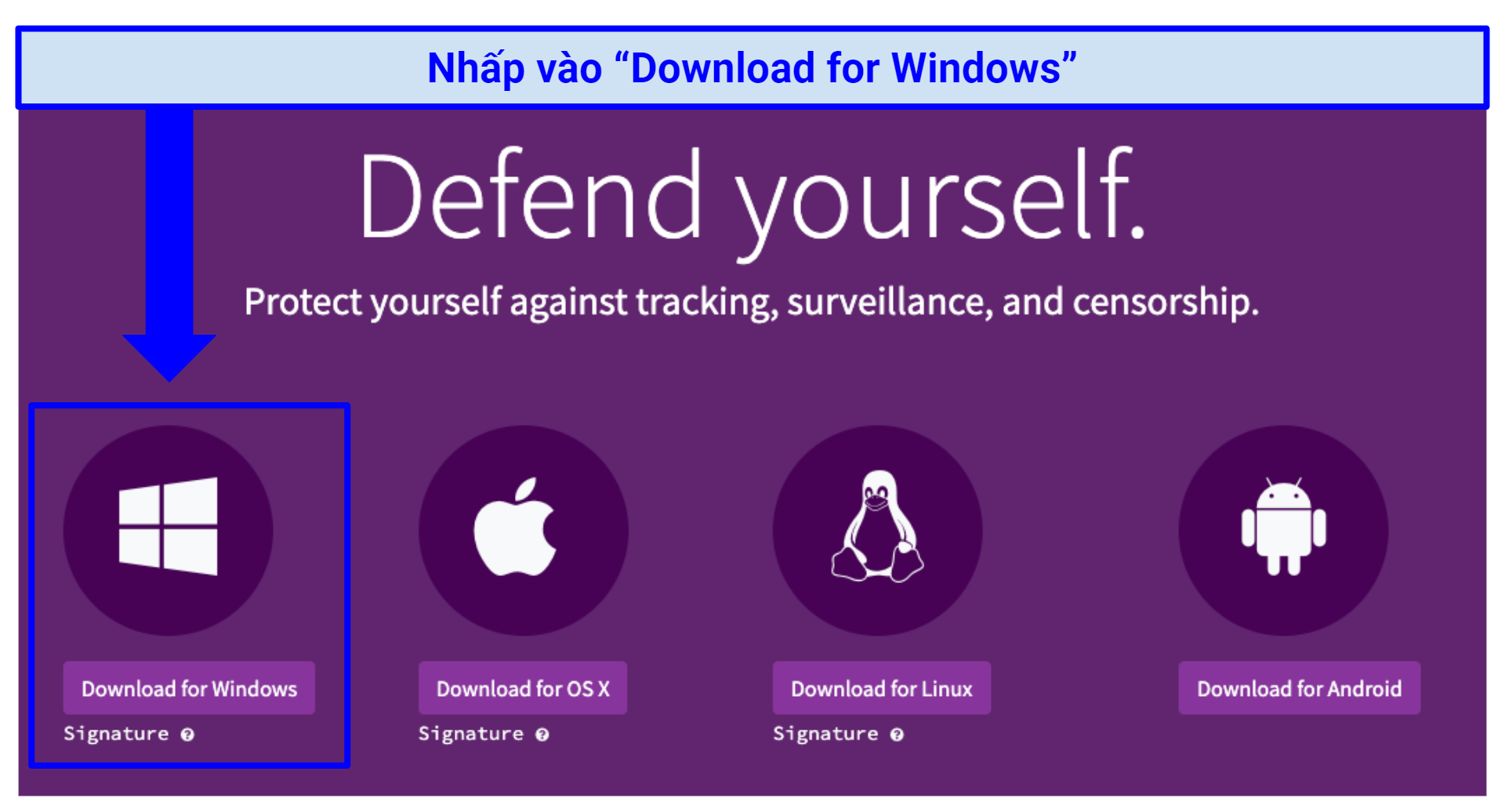 Screenshot of the Tor official website, where its software can be downloaded for various devices and browsers