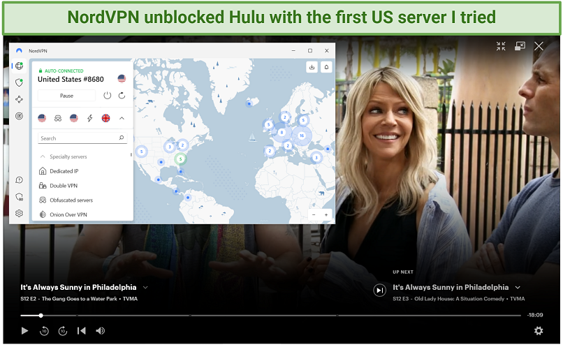 Watching Hulu with NordVPN